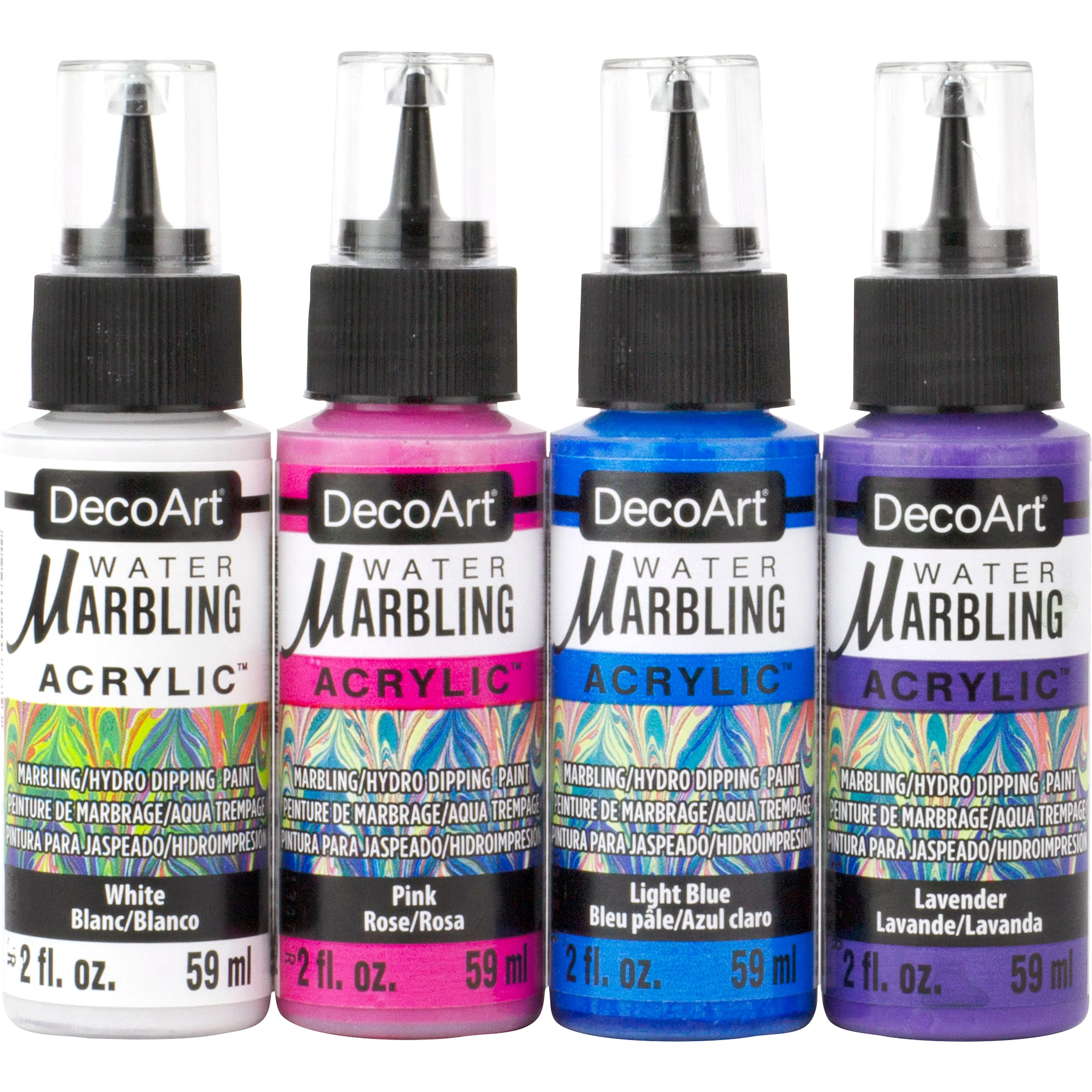 Decoart Water Marbling Paints Pastel Lights Set Of 4 - Nail Gallerys