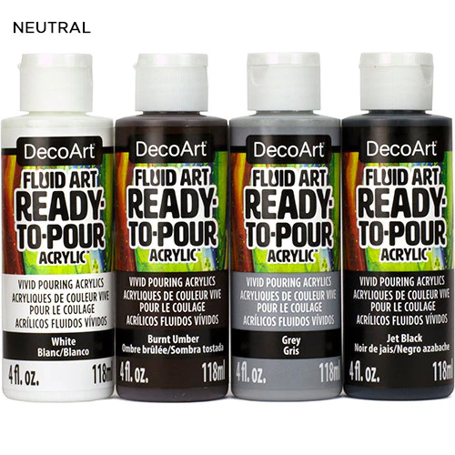 Decoart Fluidart Neutral Paint Pouring Set of 4 - Nail Gallerys