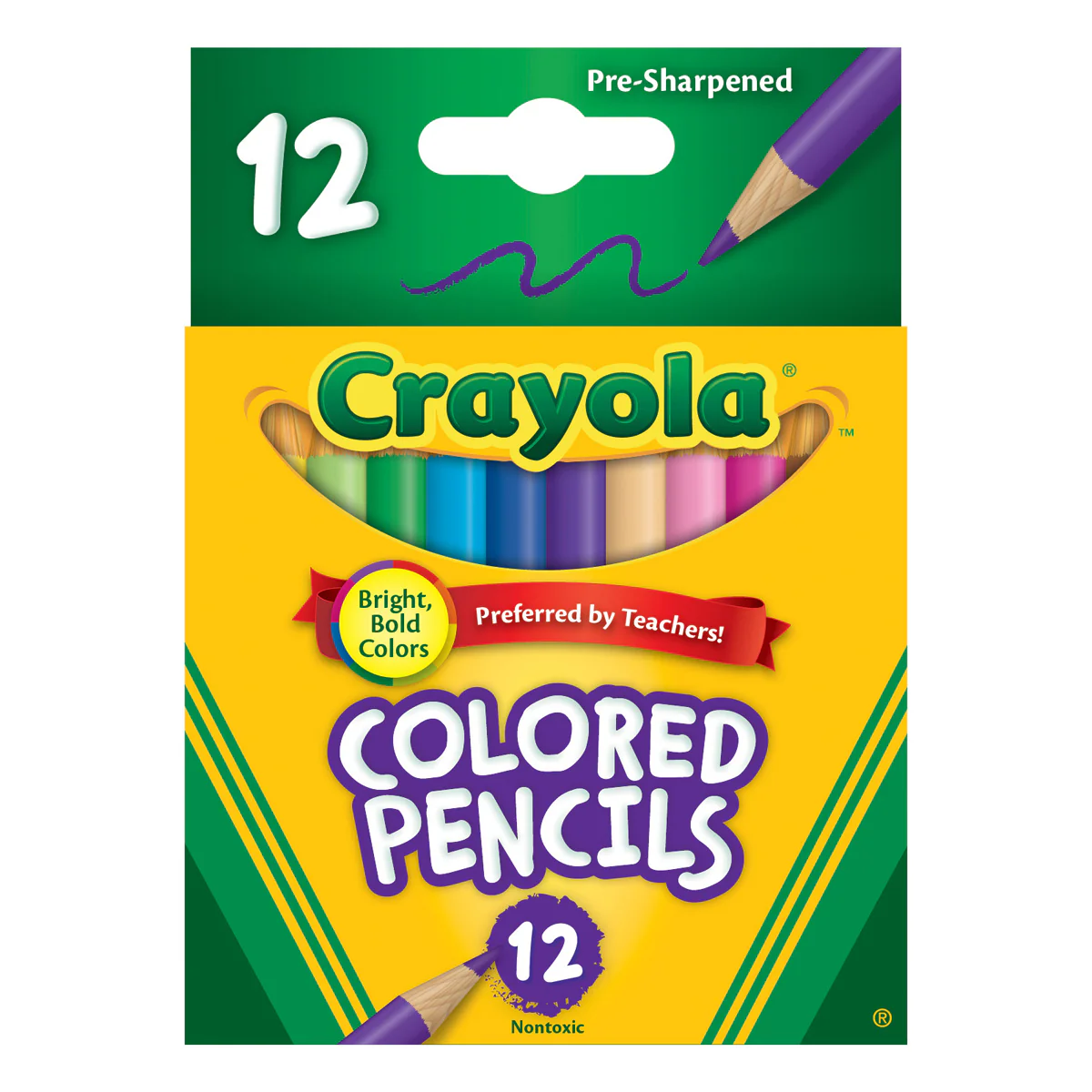 Crayola Half Size Colouring Pencils Pack of 12 - Nail Gallerys