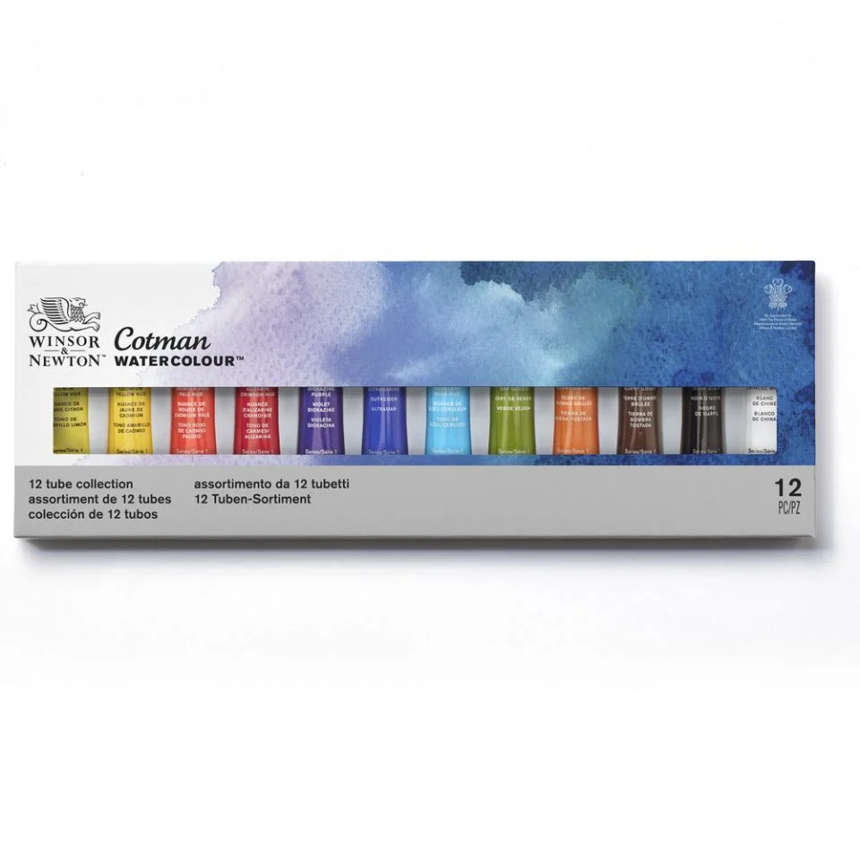 Winsor & Newton 8ml Cotman Watercolour Paints Set of 12 - Nail Gallerys