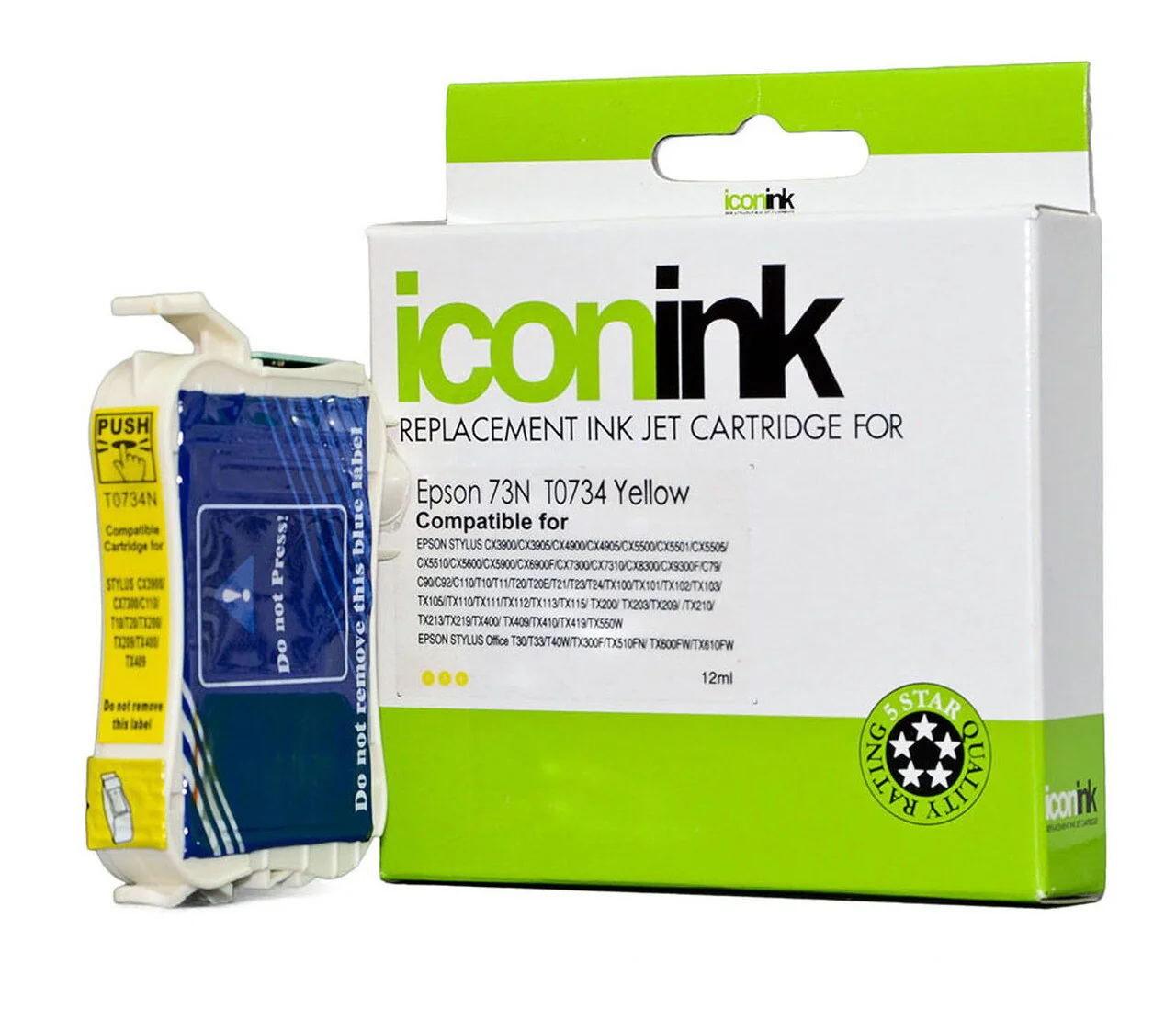 Icon Compatible Epson T0734 Yellow 73n Ink Cartridge - Nail Gallerys