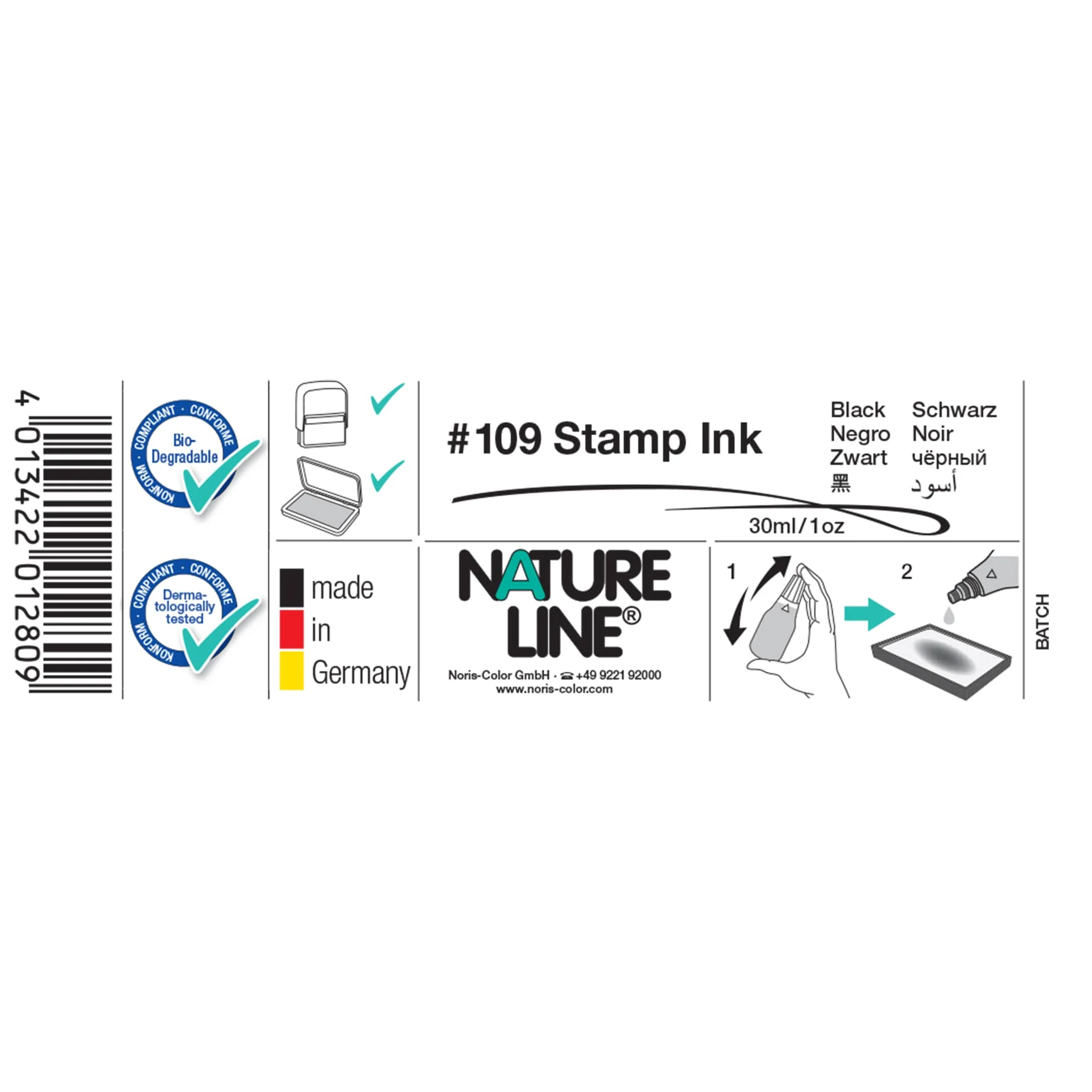 Noris Biodegradable Ink 30ml #109 - Nail Gallerys