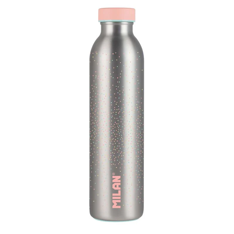 Milan 590ml Silver Series Pink Stainless Steel Isothermal Bottle - Nail Gallerys