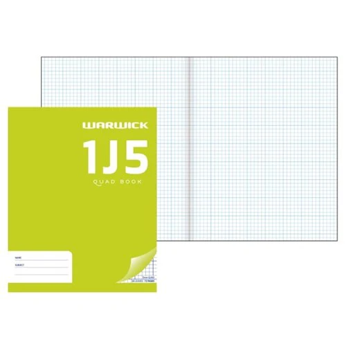 Warwick Exercise Book 1j5 36 Leaf Quad 5mm 255x205mm - Nail Gallerys