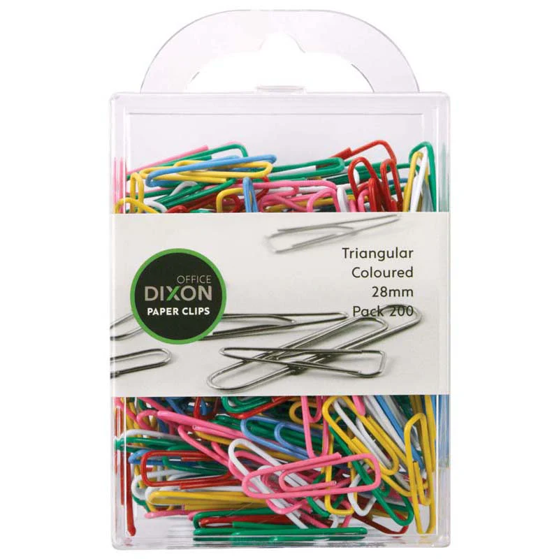 Dixon Paper Clips Size 28mm Tri Coloured Pack Of 200 - Nail Gallerys