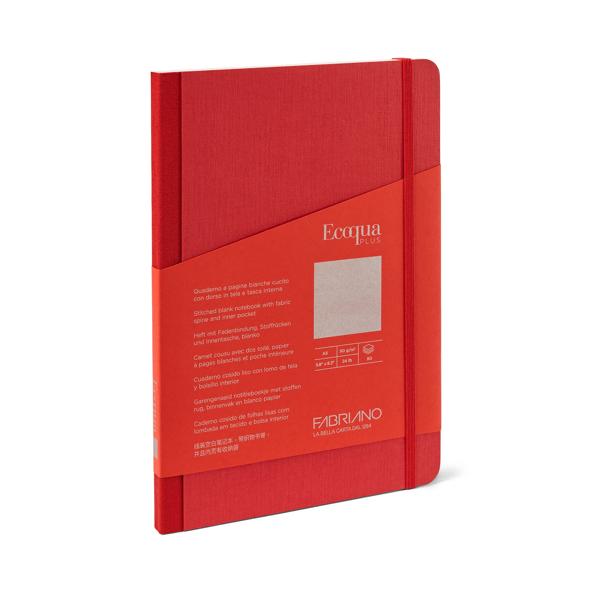 Fabriano Ecoqua Plus Fabric 90gsm Blank Raspberry Notebooks - Nail Gallerys