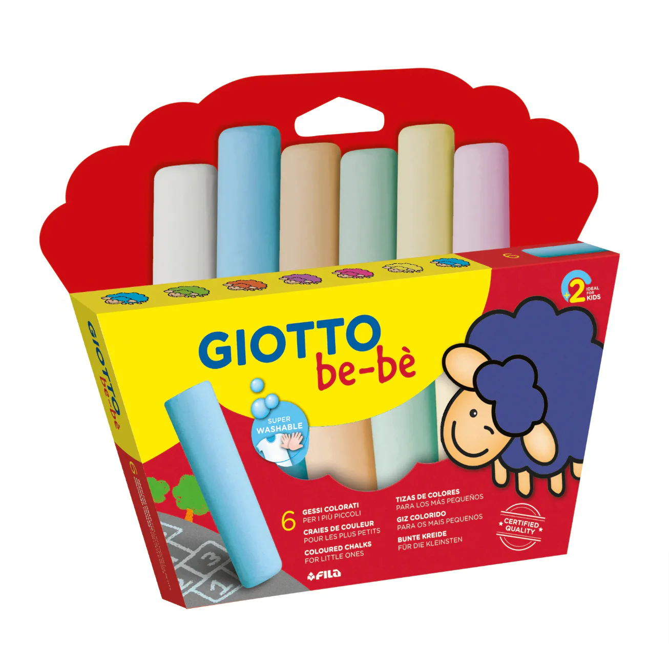 Giotto Be-Be Super Coloured Chalks Set of 6 - Nail Gallerys