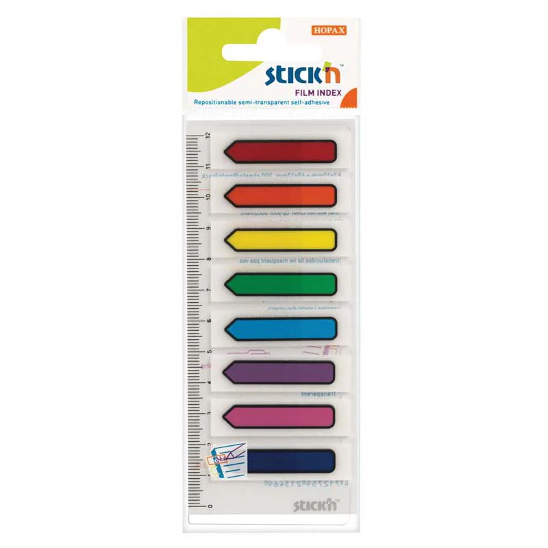 Stick'n Film Index Flags Arrow 45x12mm 120 Flags 8 Colours - Nail Gallerys