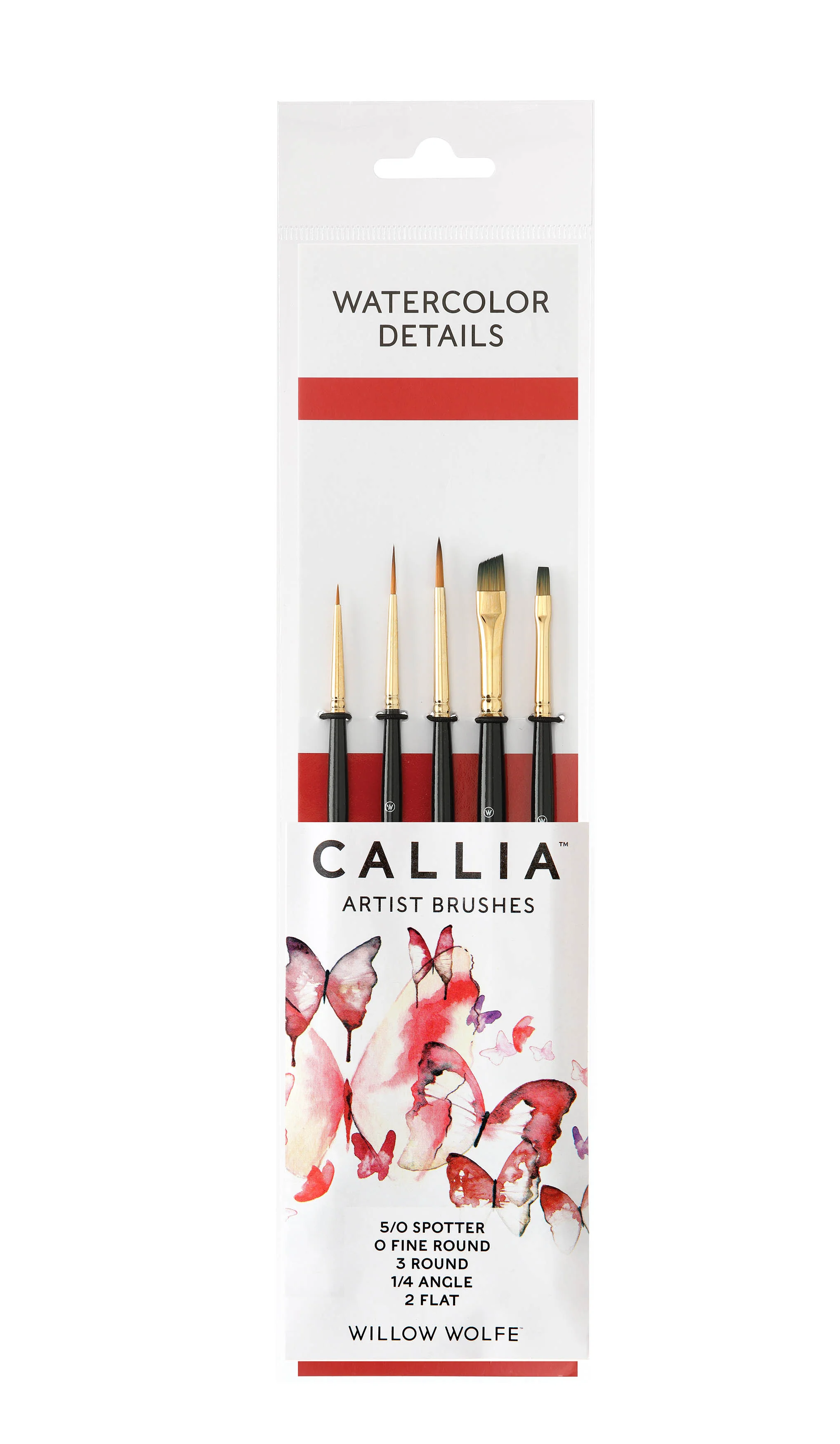 Willow Wolfe Callia Watercolour Synthetic Kolinsky Details Brush Set - Nail Gallerys
