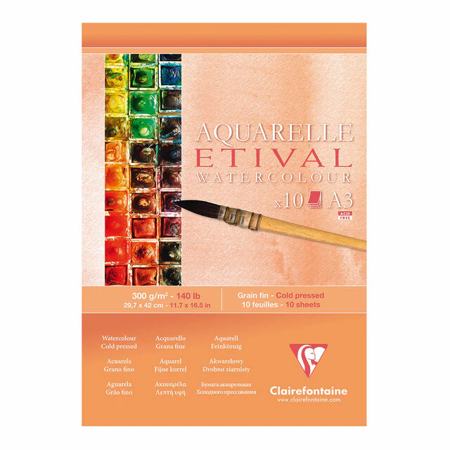 Clairefontaine Etival Cold Press Pad 300gsm 10 Sheets - Nail Gallerys