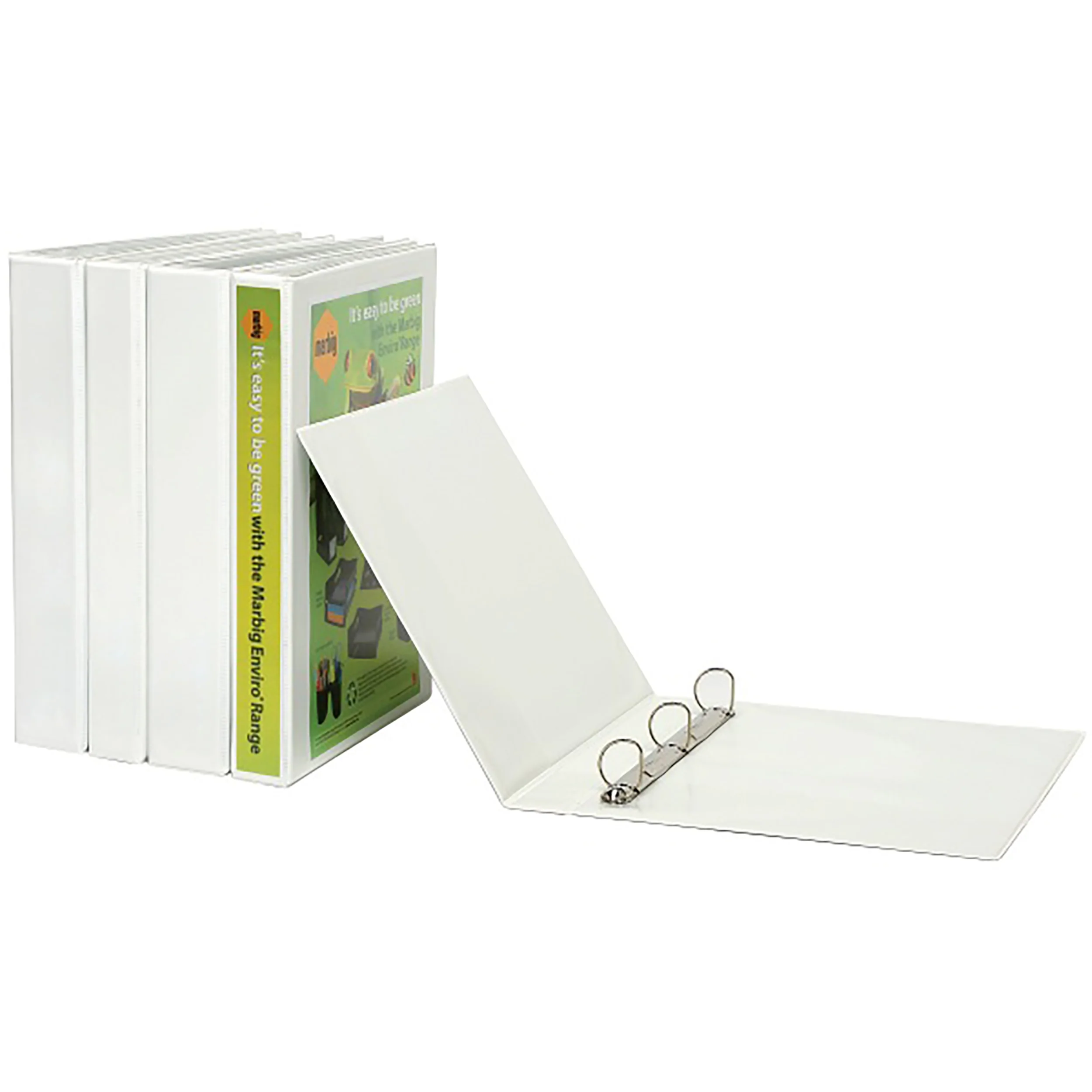 Marbig Clearview Insert Binder A4 65mm 4D White - Nail Gallerys