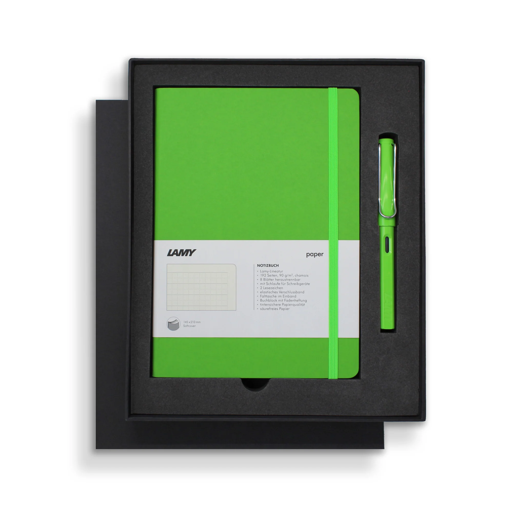 Lamy A5 Soft Cover Notebook + Green Fountain Pen Gift Set - Nail Gallerys