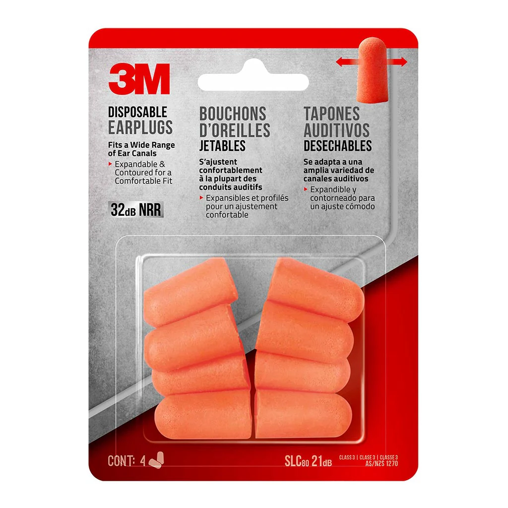 3M Disposable Earplugs Pack of 4 Pairs - Nail Gallerys