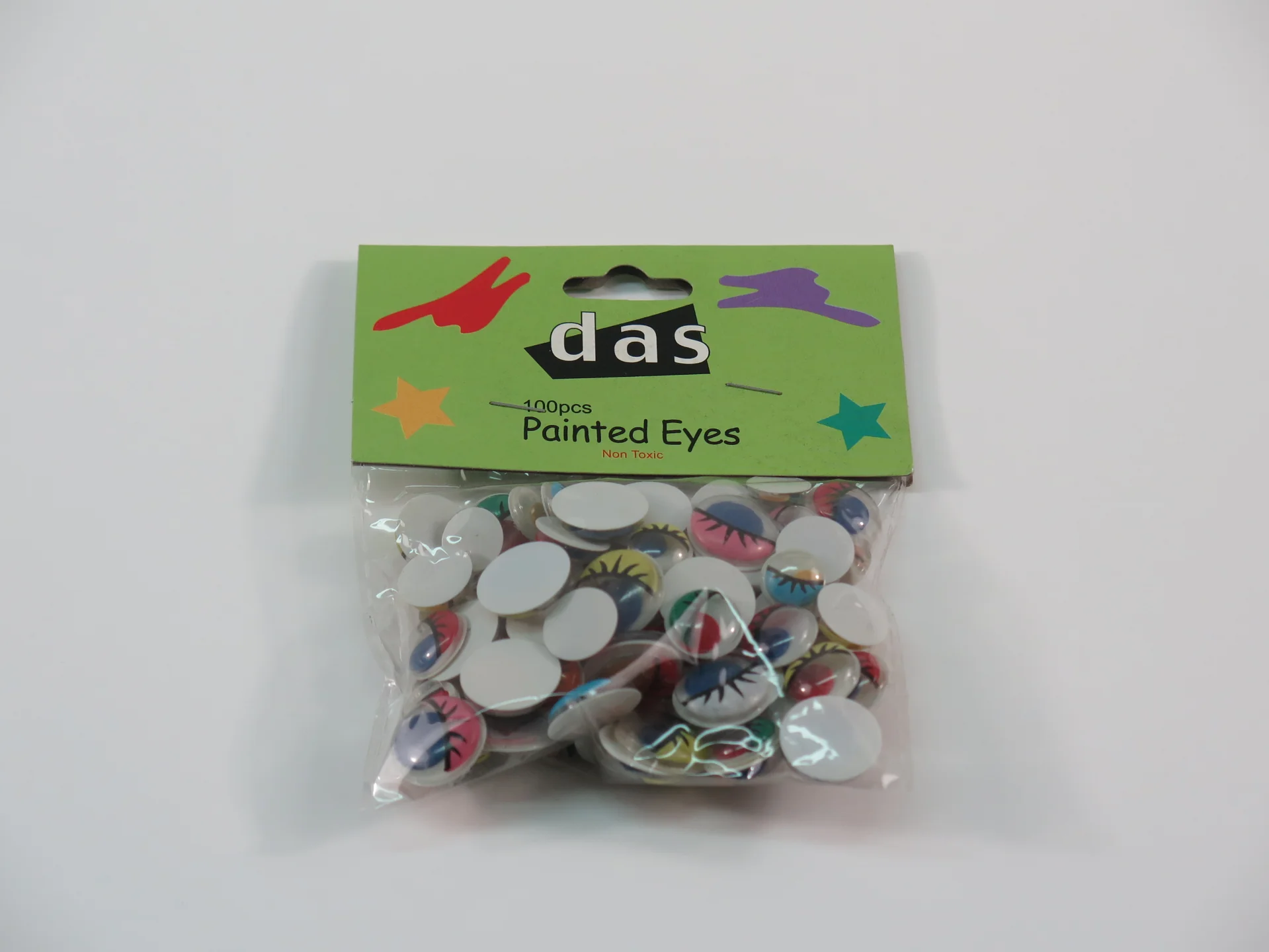 Das Painted Eyes Assorted Sizes & Colours Pack Of 100 - Nail Gallerys