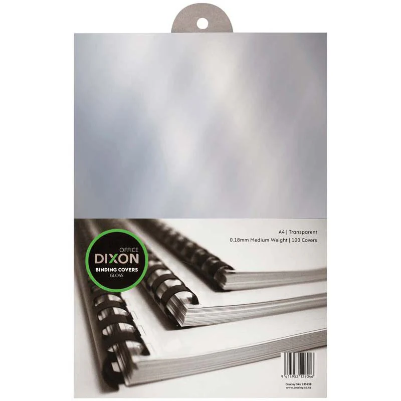 Dixon Binding Covers Clear 0.18 180 Micron Pack Of 100 - Nail Gallerys