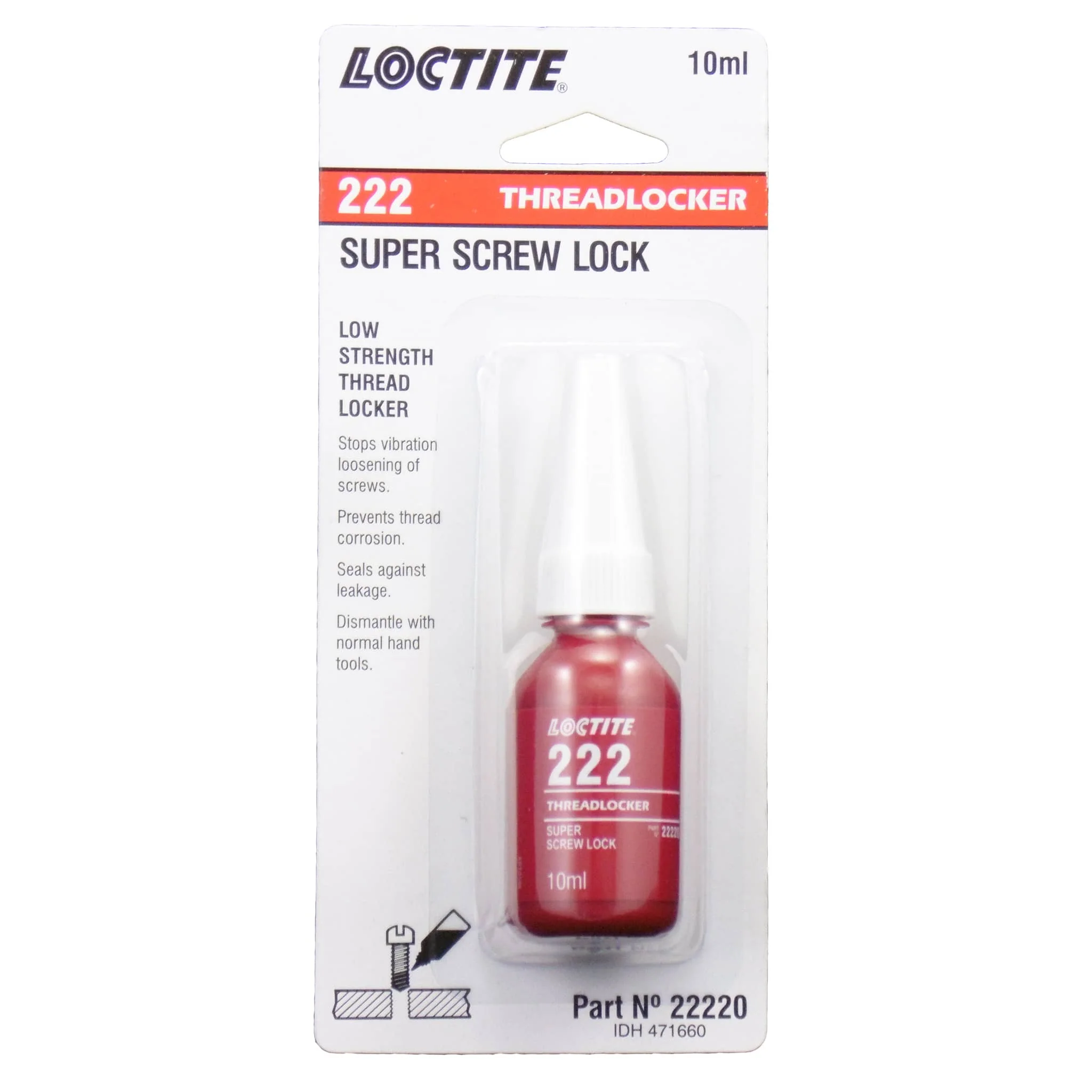 Loctite 222 Screw Lock Low Strength 10ml Threadlocker - Nail Gallerys