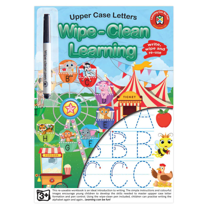 Learning Can Be Fun Wipe Clean Upper Case Letters Learning Book With Marker - Nail Gallerys