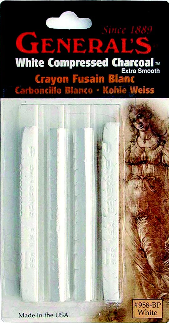 General's Compressed Charcoal White (4 Pieces) - Nail Gallerys