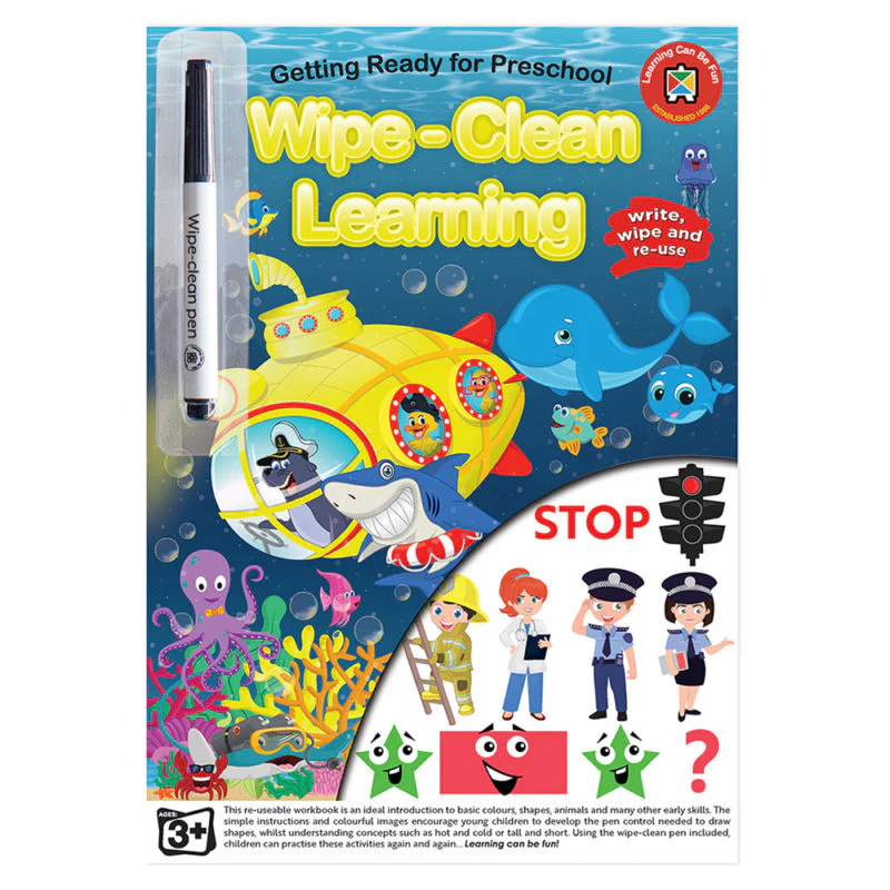 Learning Can Be Fun Wipe Clean Getting Ready For Preschool Learning Book With Marker - Nail Gallerys
