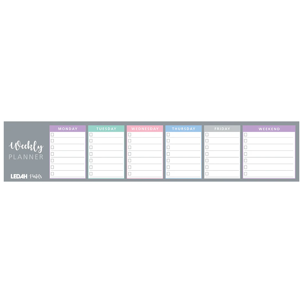 Ledah Pastels Weekly Keyboard Planner Pad 60 Sheets Undated - Nail Gallerys