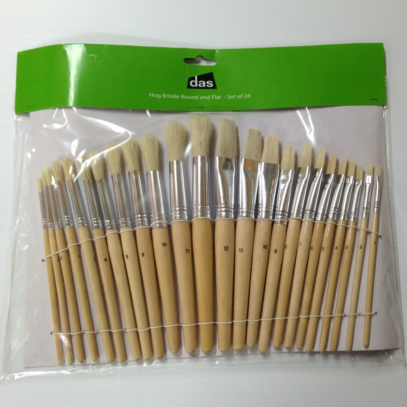 Das Flat And Round Stubby Paint Brush Set Of 24 - Nail Gallerys