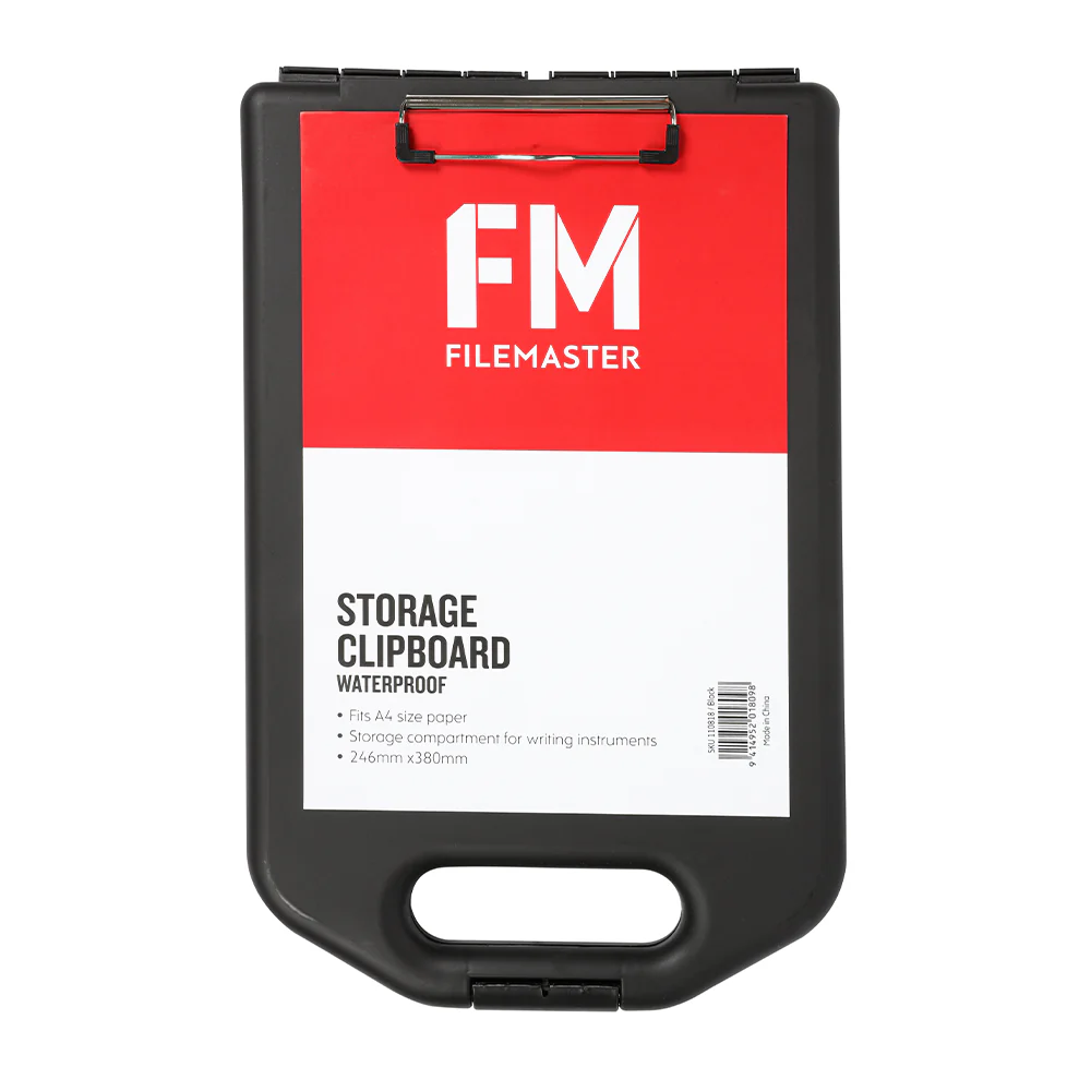 FM Storage Weatherproof Black Clipboard A4 - Nail Gallerys