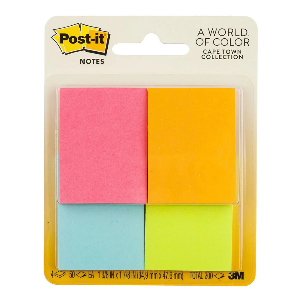 Post-it Notes 653-4af Mini Page Markers Size 36x48mm 50 Sheet Pads Pack 4 - Nail Gallerys