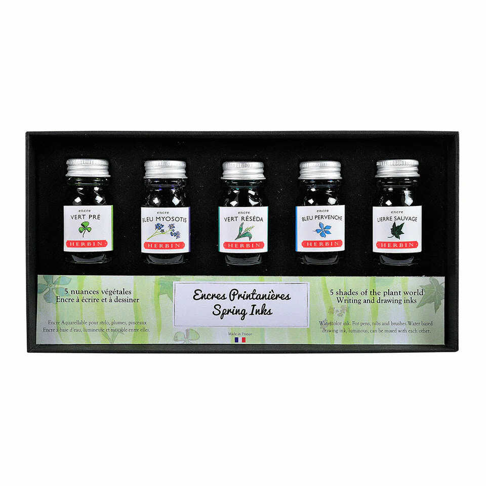 Jacques Herbin Ink 10ml - Pack Of 5 Spring Colours - Nail Gallerys