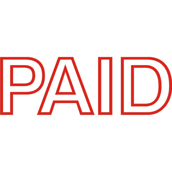 Deskmate Pre-inked Office Stamp Paid Red - Nail Gallerys