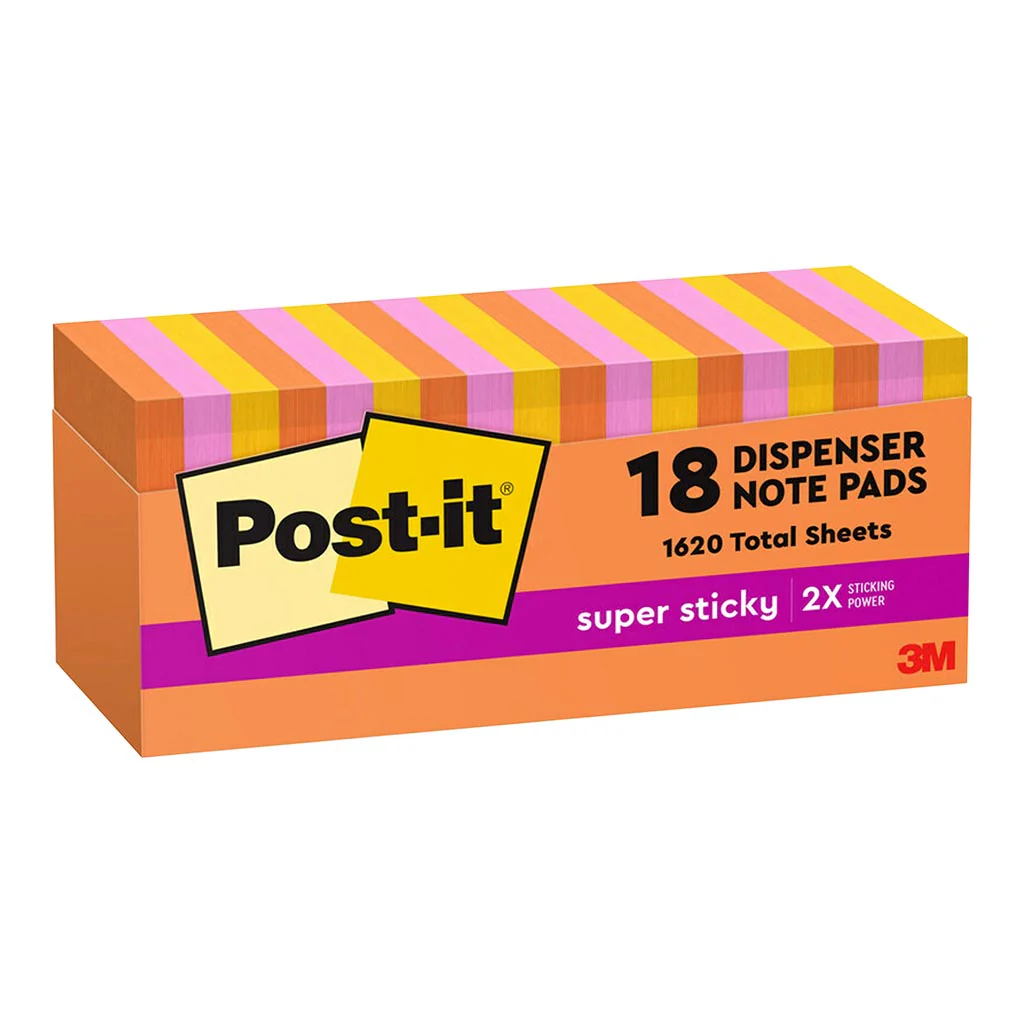 Post-it 76x76mm Energy (Rio) Super Sticky Pop Up Notes Pack of 18 - Nail Gallerys