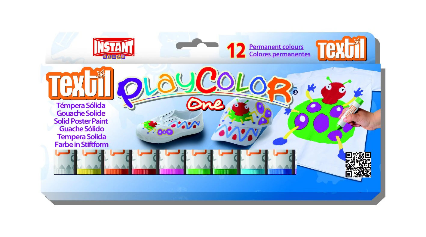 Playcolor One Solid Poster Paint Textile - Pack Of 12 - Nail Gallerys