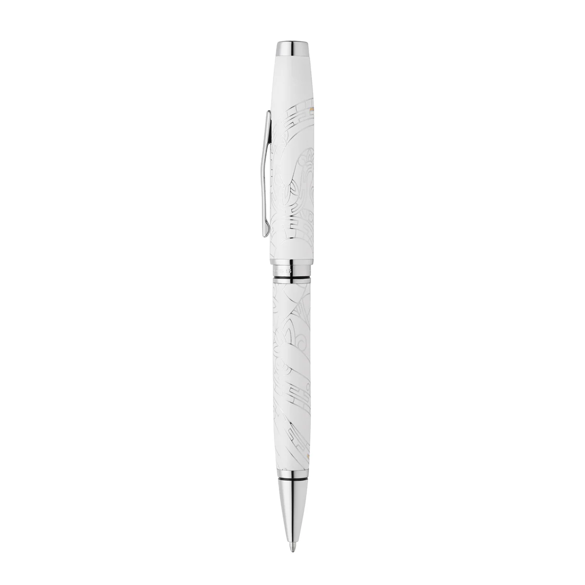 Cross Coventry Zodiac YOT Snake 2025 Pearl White Lacquer with Chrome Appts Ballpoint Pen - Nail Gallerys