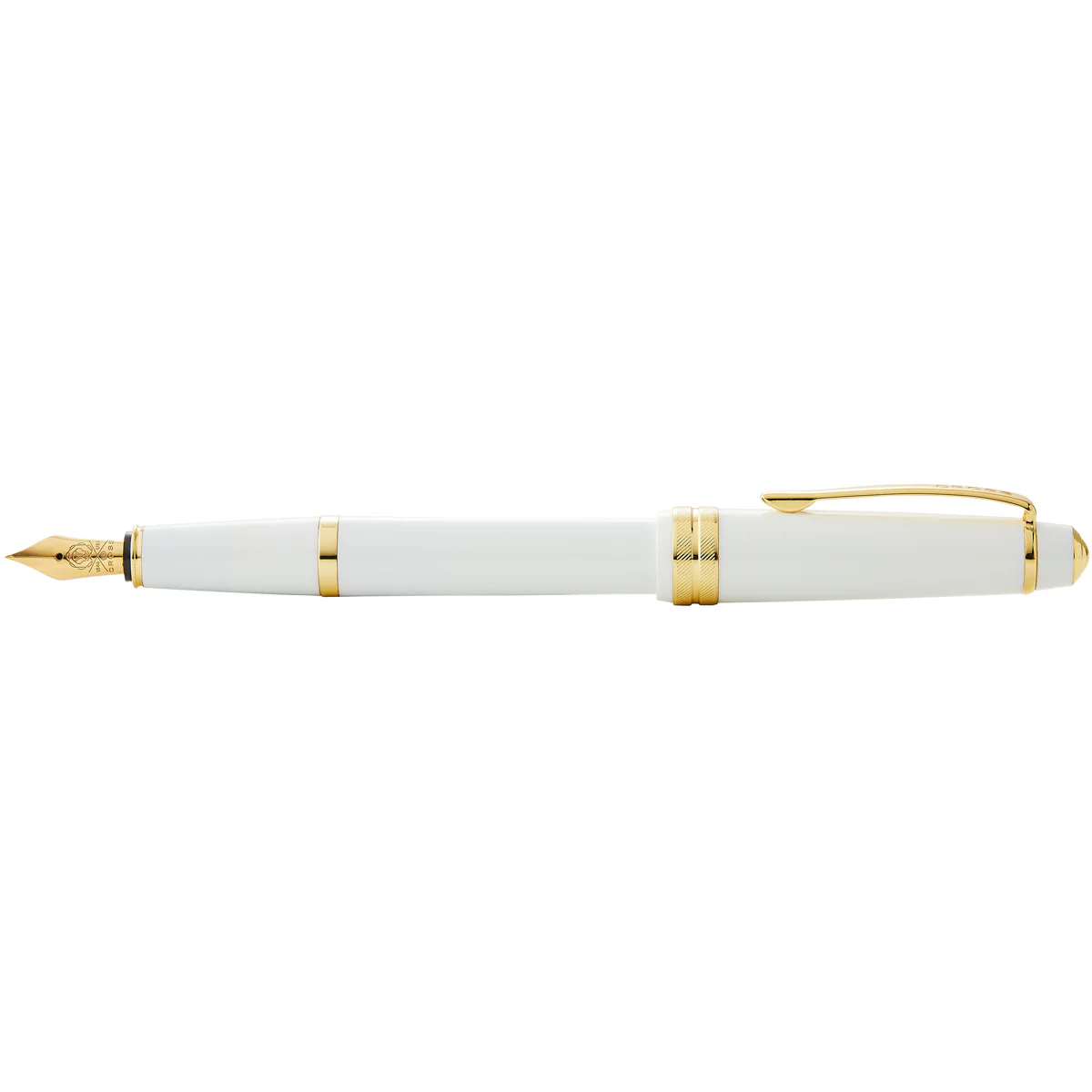 Cross Bailey Light Polished White Resin and Gold Tone Fountain Pens - Nail Gallerys