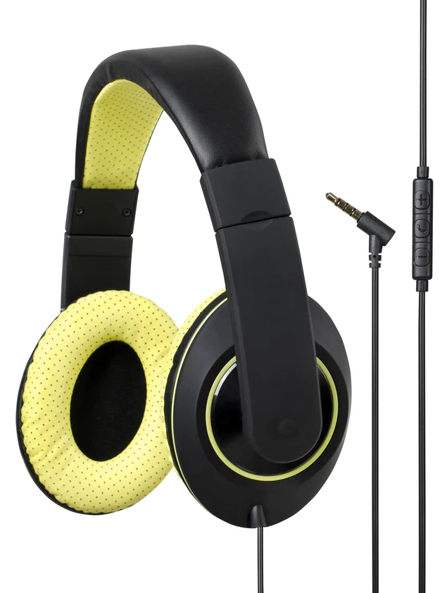 Kensington Over Ear Headphones With Inline Mic And Volume Con Yellow - Nail Gallerys