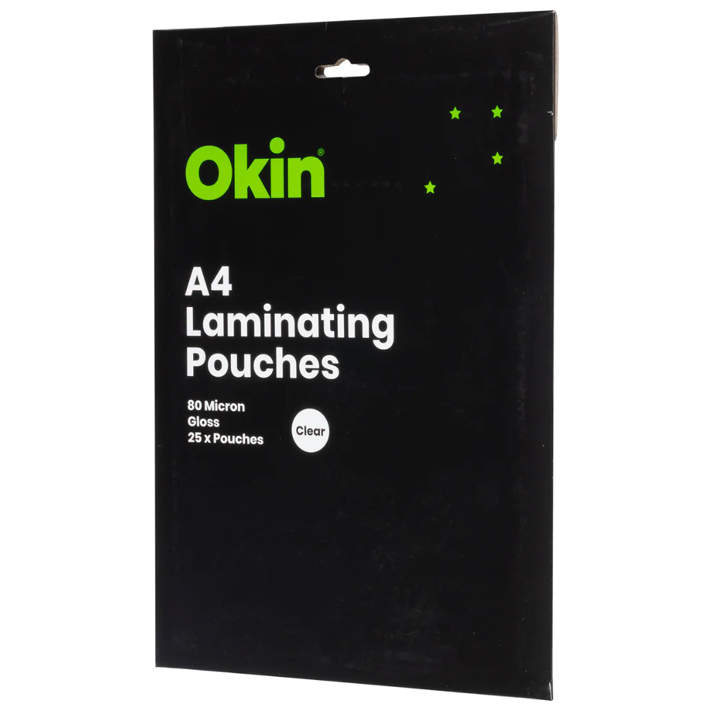 Okin Laminating Pouches A4 Gloss 80mic Packs - Nail Gallerys