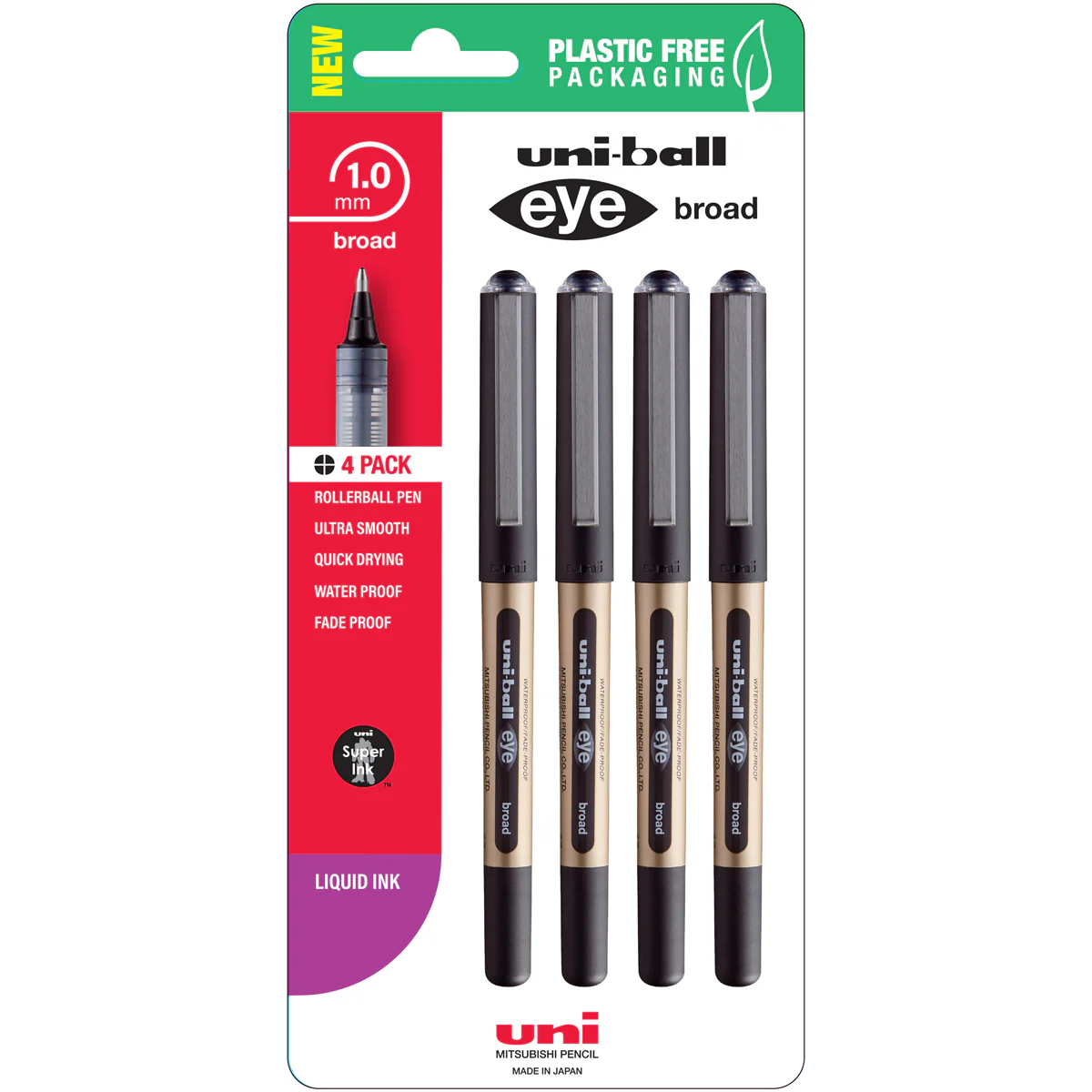 Uni Eye 1.0mm Broad Capped Pens Set of 4 - Nail Gallerys