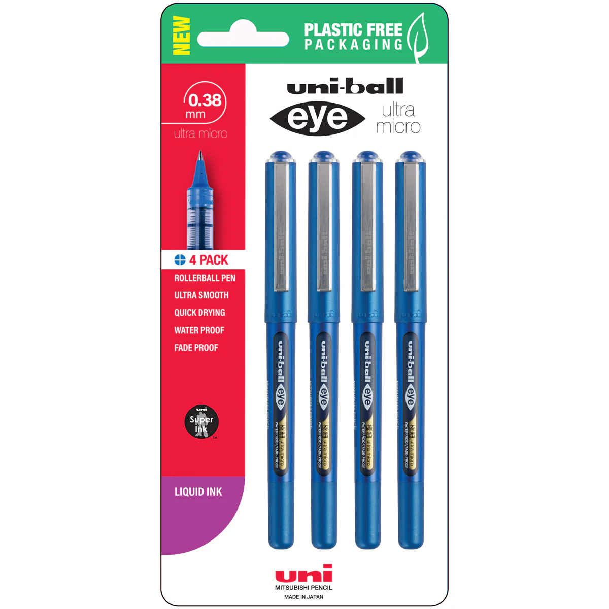 Uni Eye 0.38mm Ultra Micro Capped Pens Set of 4 - Nail Gallerys