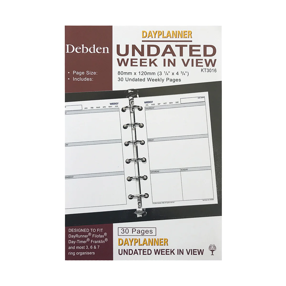 Debden Pocket Week to View Undated Refill Dayplanner - Nail Gallerys