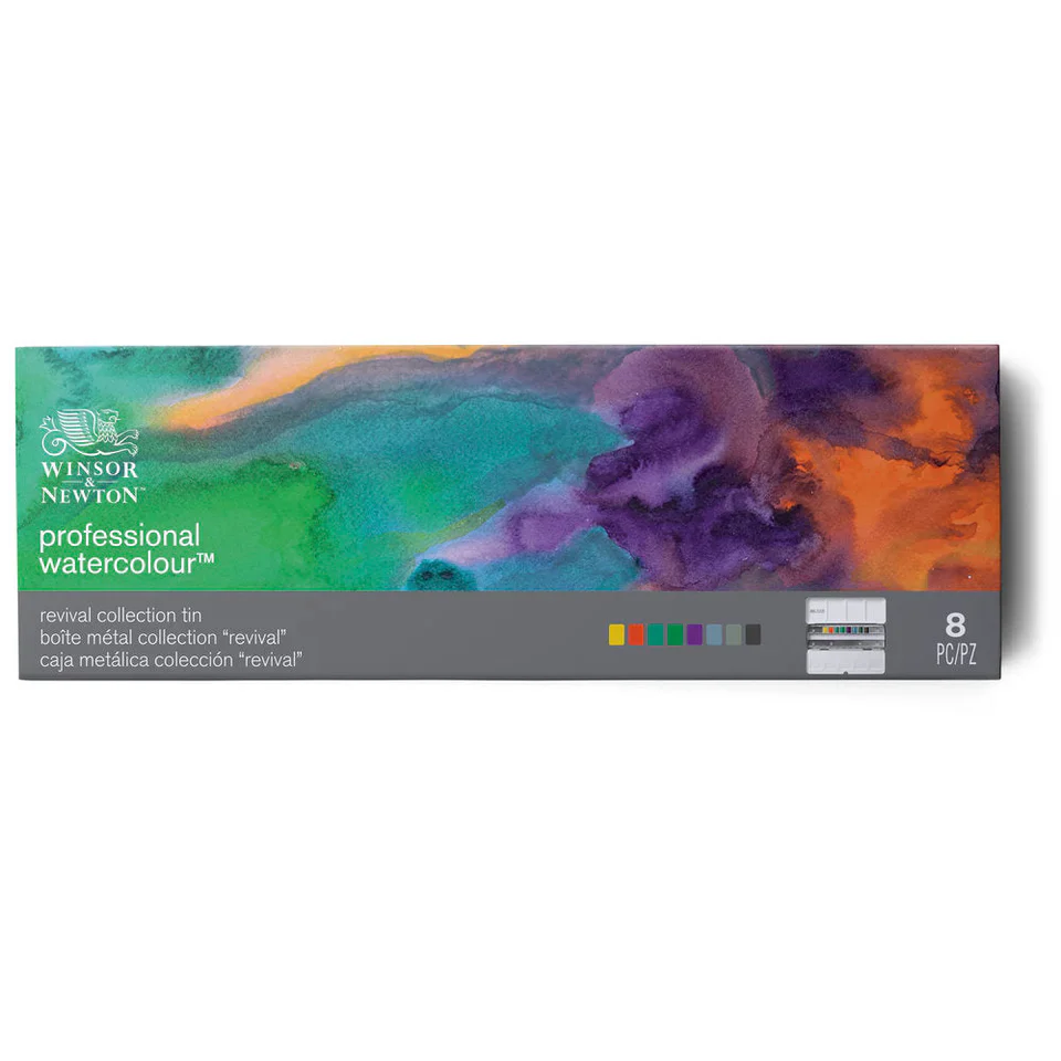 Winsor & Newton Professional Watercolour Revival Collection Half Pan Set of 8 - Nail Gallerys