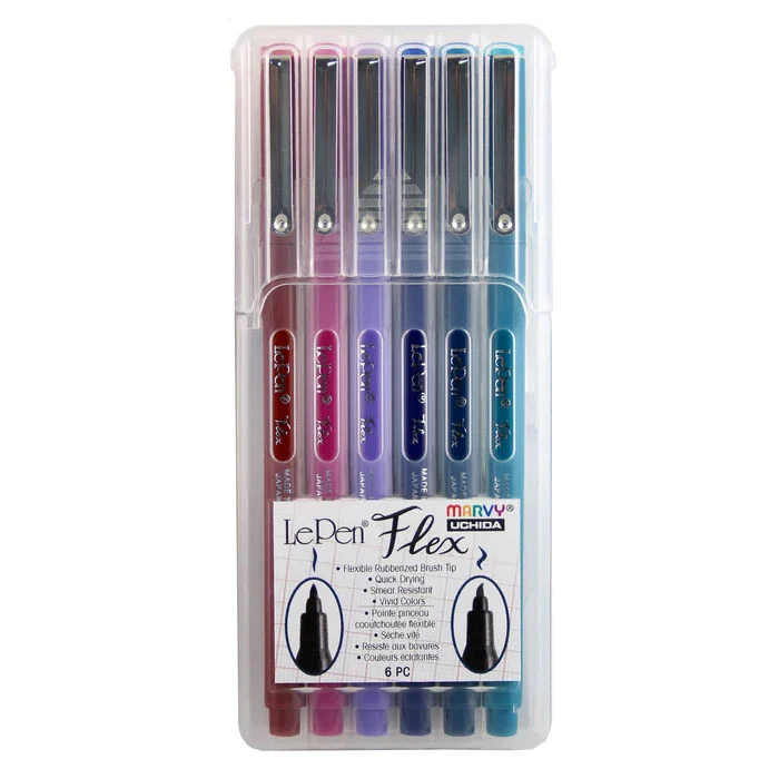 Marvy Le Pen Flex Jewel Pens Set Of 6 - Nail Gallerys
