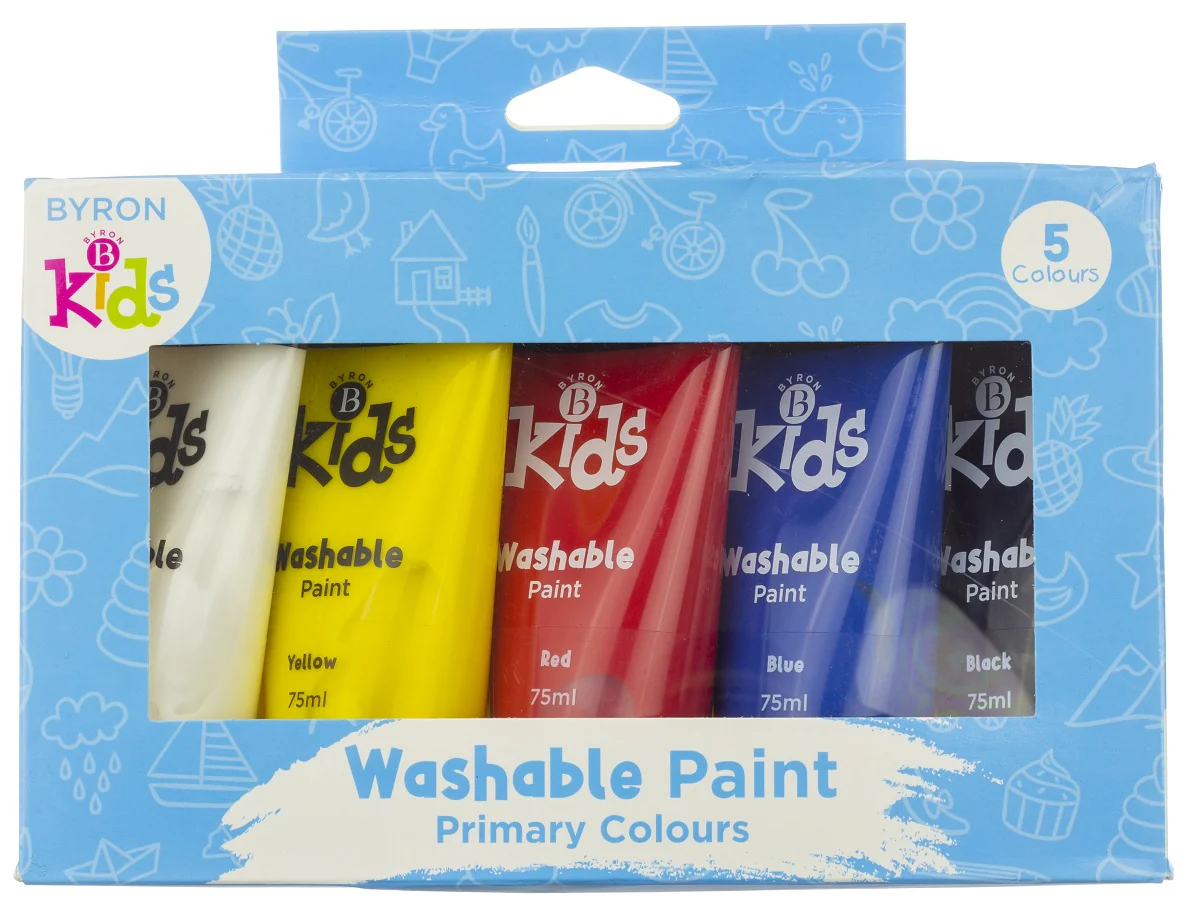 Jasart Byron Kids 75ml Wash Paints Primary Set of 5 - Nail Gallerys