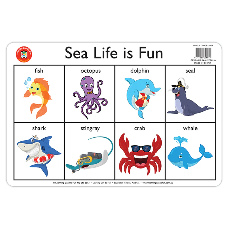Learning Can Be Fun Sealife Is Fun Desk Placemat - Nail Gallerys