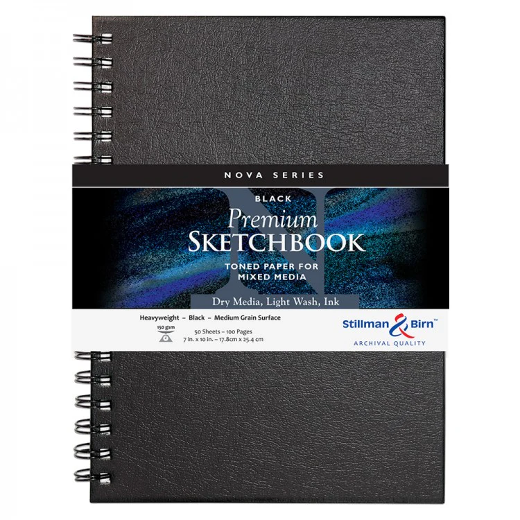 Stillman & Birn Nova Black Spiral Sketchbooks 150gsm - Nail Gallerys