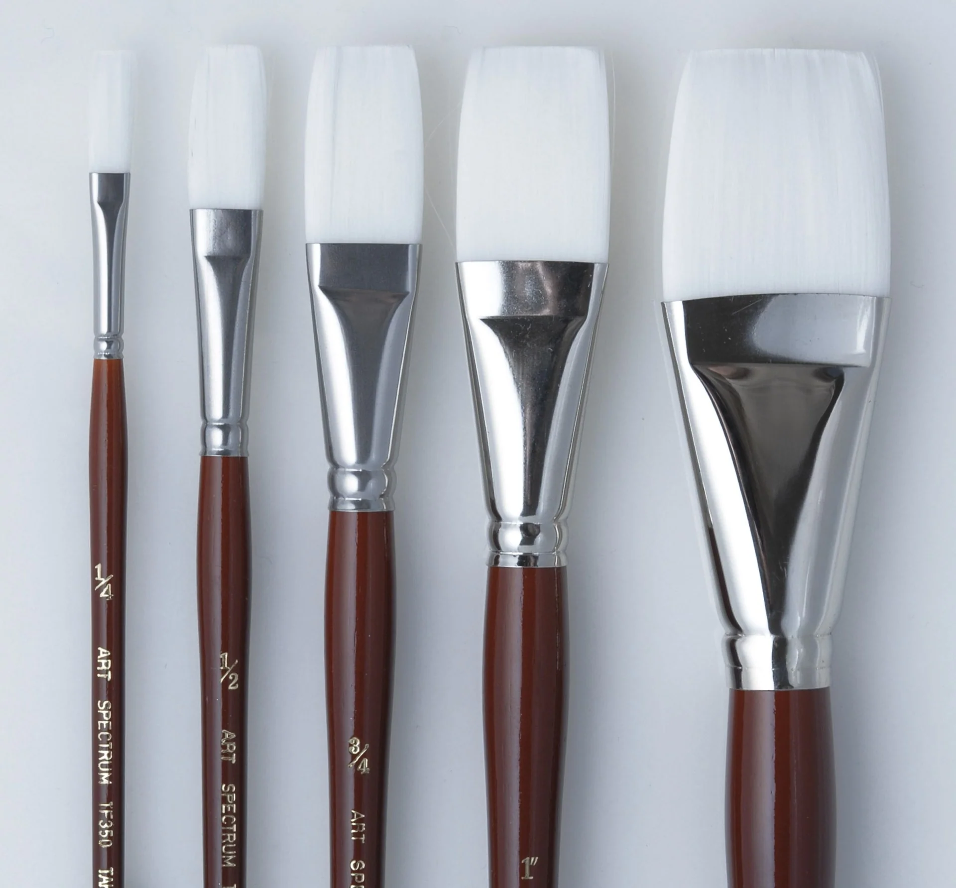 Art Spectrum Series TF350 White Taklon Flat Brushes - Nail Gallerys