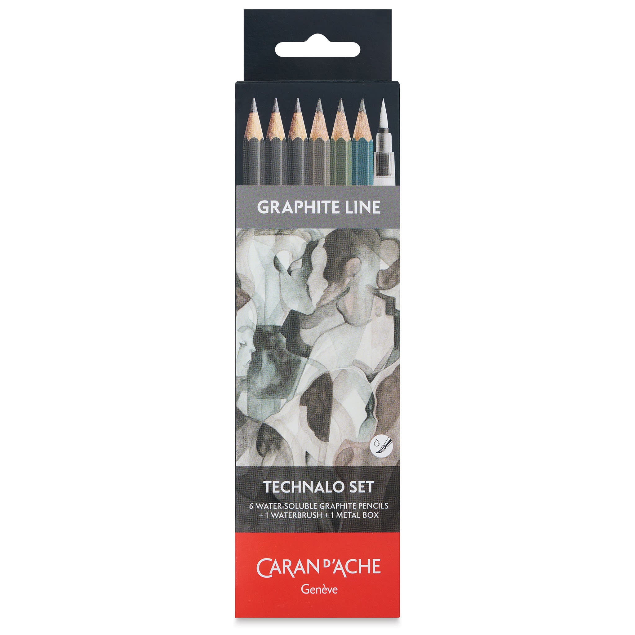 Caran D'ache Graphite Line Technalo Water-Soluble Pencils Set of 7 - Nail Gallerys