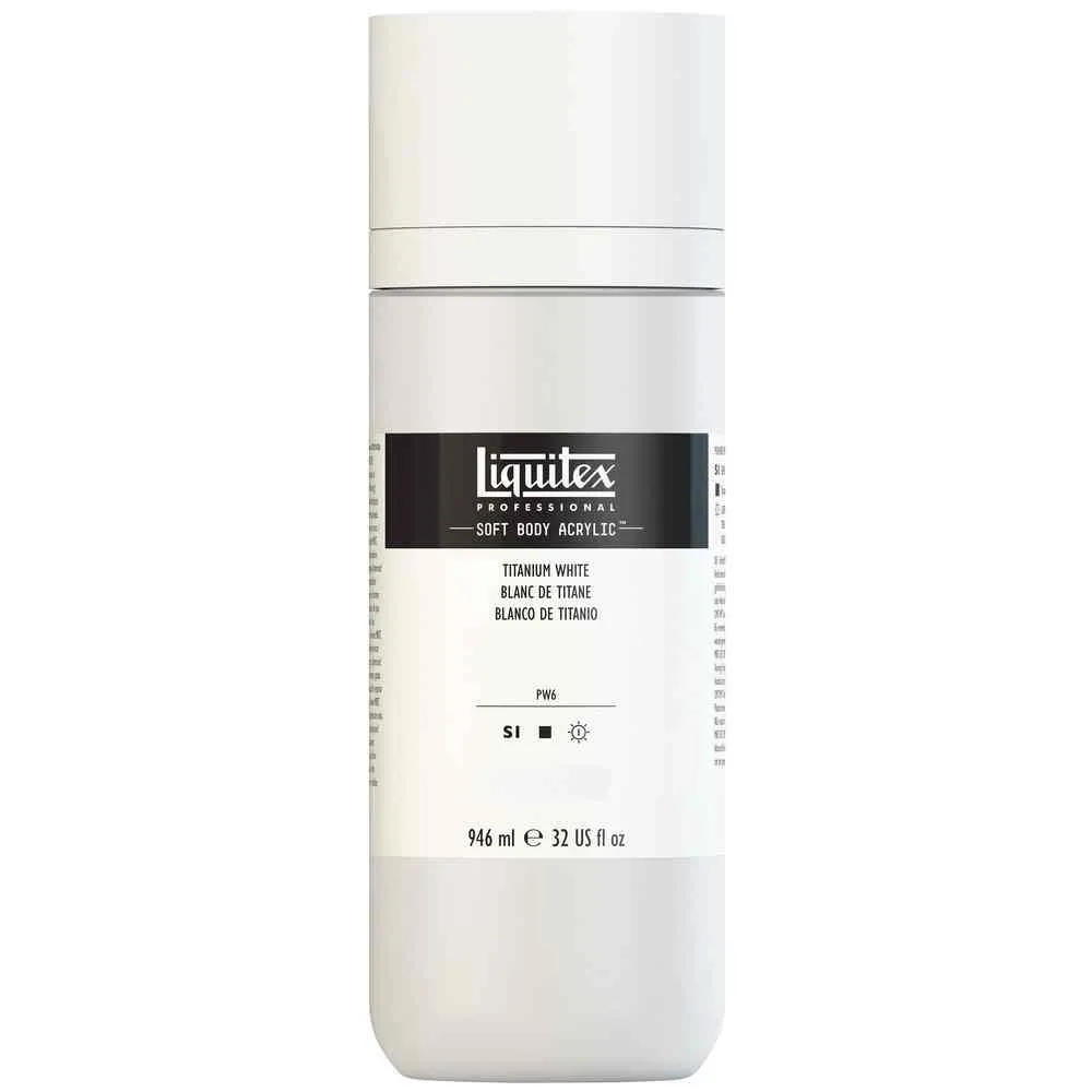 Liquitex Professional Soft Body Acrylic Paint 946ml Titanium White - Nail Gallerys