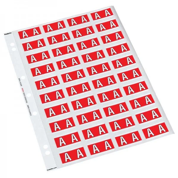 Codafile Label Alpha 25mm Pack Of 5 Sheets - Nail Gallerys