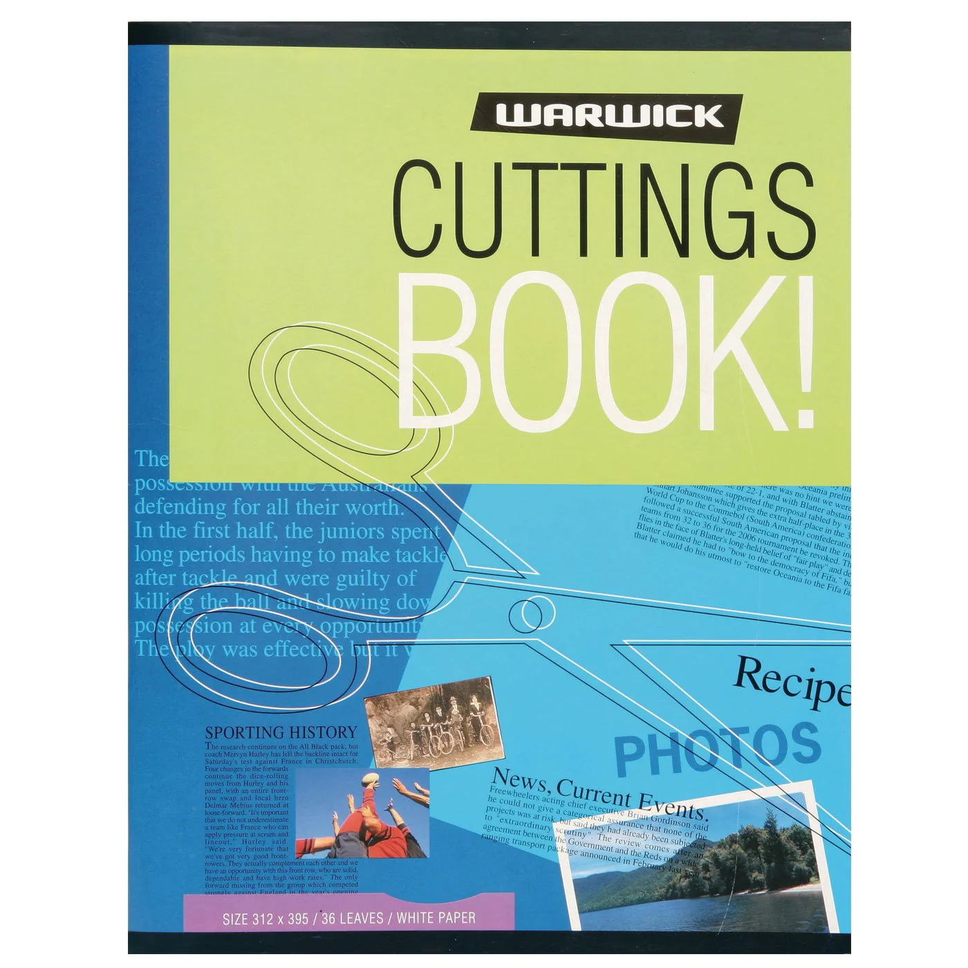 Warwick Scrapbook Cuttings 36 Leaf White Pages 395mm X 312mm - Nail Gallerys