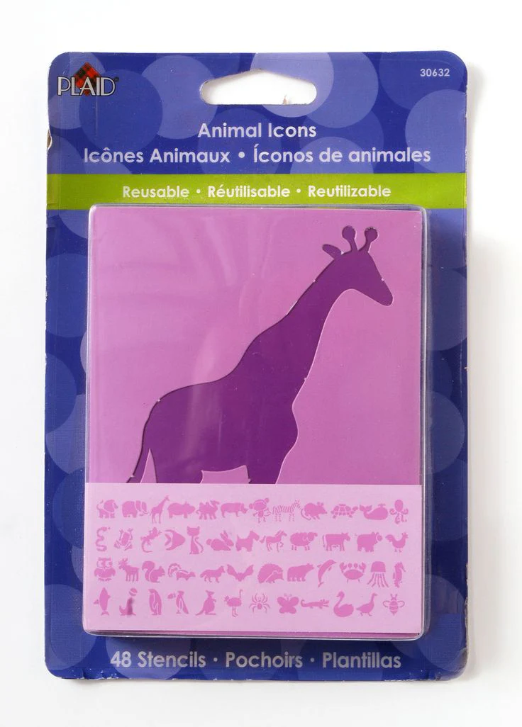 Plaid 3in Animal Icon Stencils Set Of 48 - Nail Gallerys