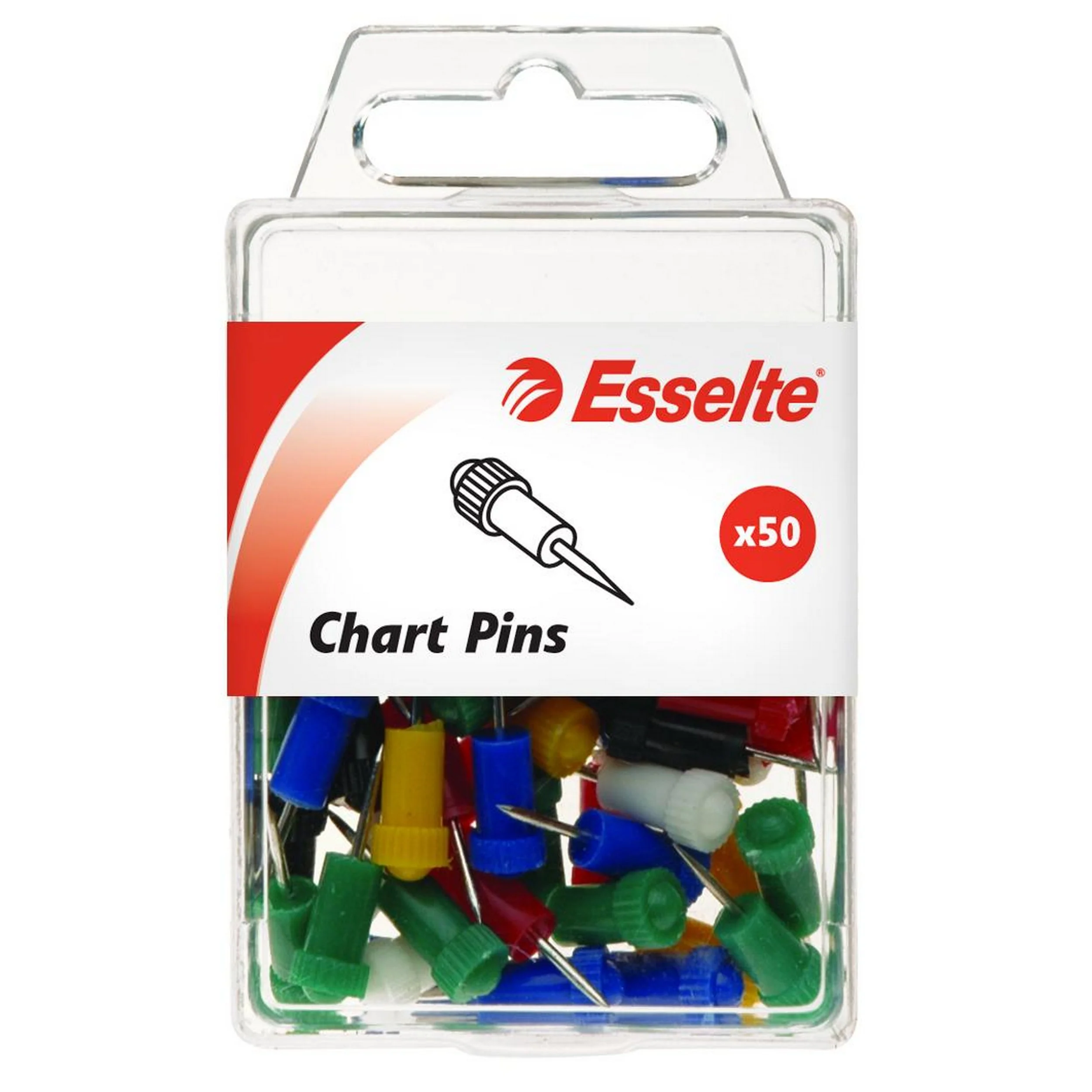 Esselte Chart Pins Assorted Pack Of 50 - Nail Gallerys
